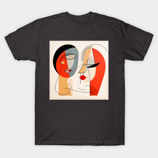 Man and Woman Picasso Style T-Shirt by UKnowWhoSaid